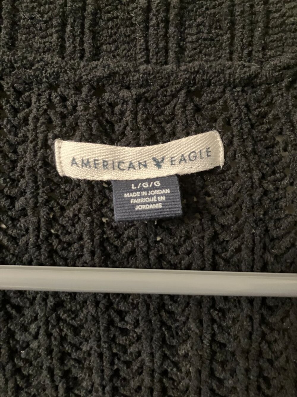 American Eagle Black Open Front Cardigan/ Sweater size L - Picture 2 of 4